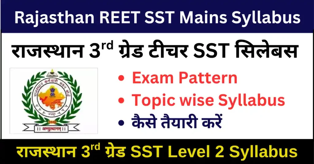 REET Mains 2025 SST Exam Pattern & Detailed Syllabus