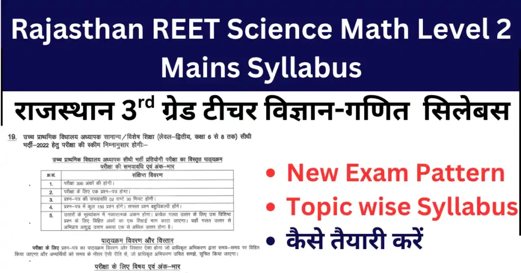 REET Science-Math Level 2 Mains Syllabus