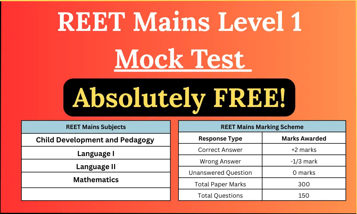 REET MAINS LEVEL 1 MOCK TEST 2025