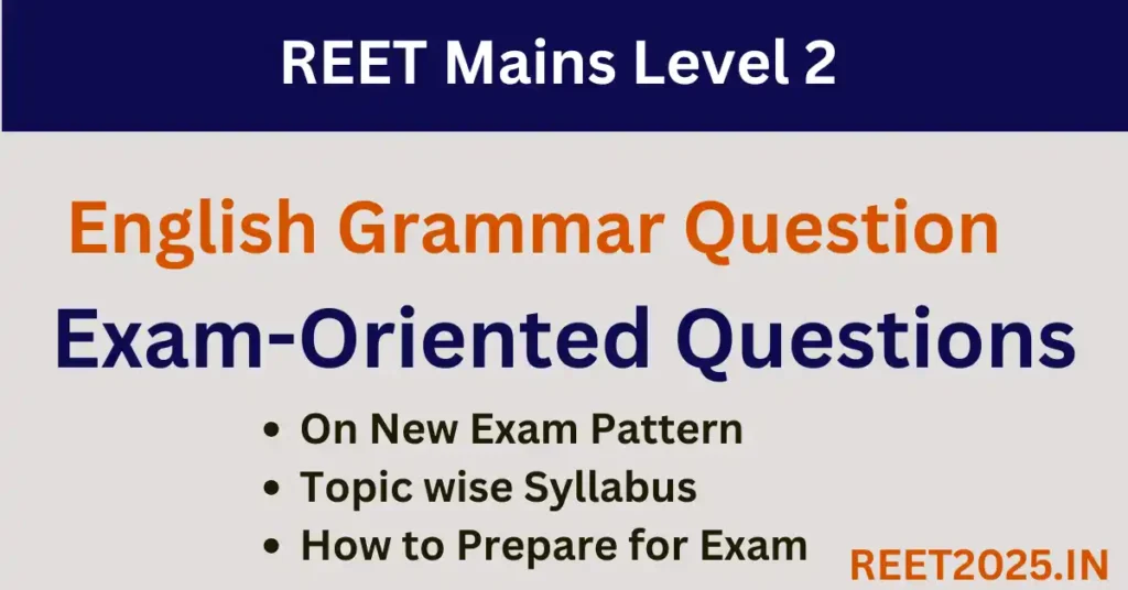 REET Mains Level 2 English Important Questions