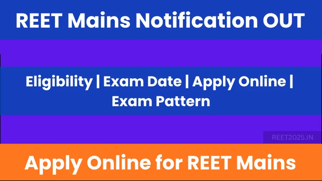 REET Mains Notification 2025