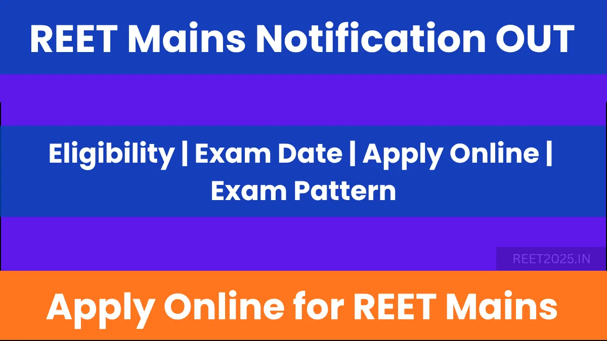 REET Mains Notification 2025