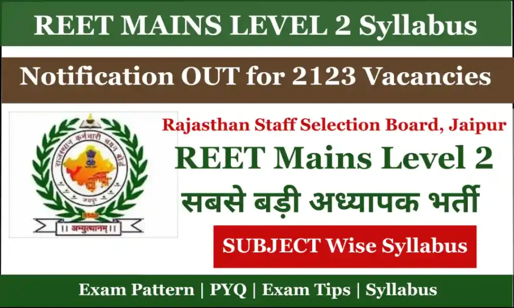 REET MAINS LEVEL 2 Syllabus New Notification