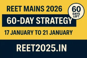 REET Mains 2026 Strategy: 60 Days Study Plan for REET Level 1 & Level 2