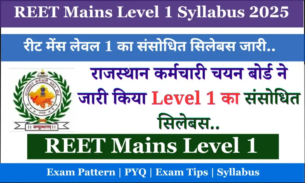 REET Mains Level 1 Syllabus 2025