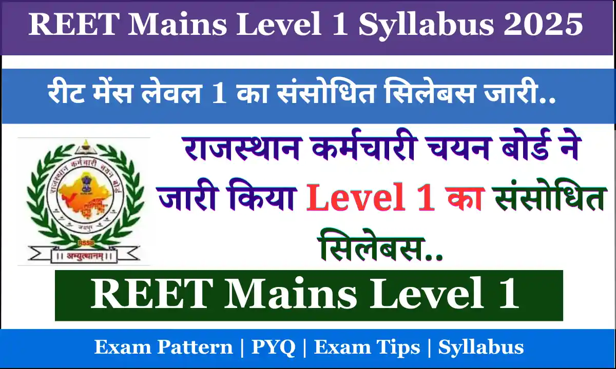 REET Mains Level 1 Syllabus 2025